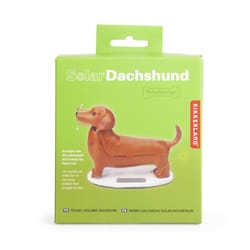 Kikkerland 5 in. H X 6 in. L Brown/White Poly Resin Solar Dachshund Figurine