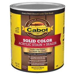 Cabot Solid Color Acrylic Stain & Sealer Solid Tintable Neutral Base Water-Based Acrylic Deck Stain