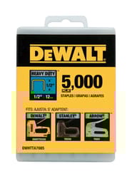 DEWALT T50 27/64 in. W X 1/2 in. L Narrow Crown Heavy Duty Staples 5000 pk
