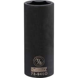 DeWalt 7/8 in. X 1/2 in. drive SAE 6 Point Deep Impact Socket 1 pc