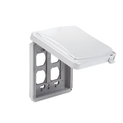 TayMac Rectangle Plastic 2 gang 5-1/2 in. H X 4.08 in. W Receptacle Box Cover