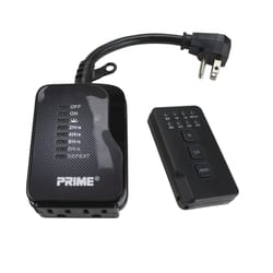 Prime Outdoor Timer With Remote Control and Grounded Outlets 125 V Black