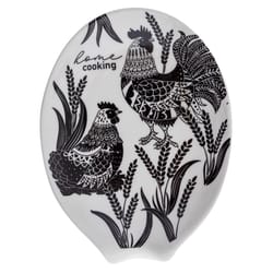 Karma Boho Black/White Ceramic Spoon Rest