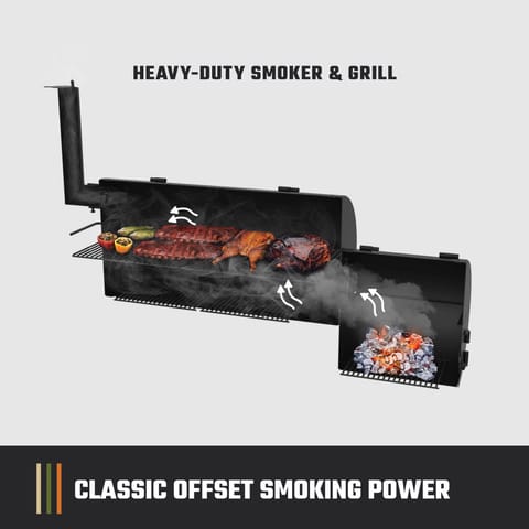Oklahoma Joe's Longhorn Charcoal/Wood Offset Smoker Black Mfr