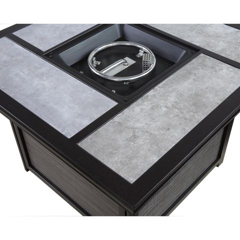 Living Accents Canzo 5 pc Black Steel Fire Pit Set Gray Mfr