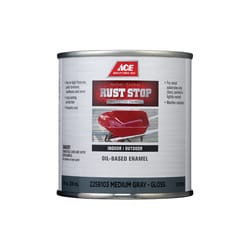 Ace Rust Stop Indoor and Outdoor Gloss Medium Gray Oil-Based Enamel Rust Prevention Paint 1/2 pt