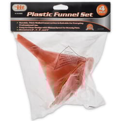 JMK Illinois Industrial Tool Orange Plastic Funnel Set
