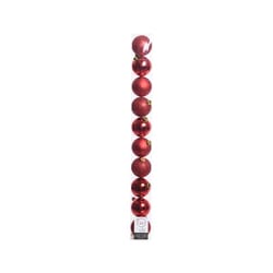 Decoris Red Shatterproof Baubles Ornaments 2 in.