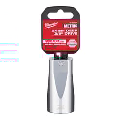 Milwaukee 24 mm X 3/8 in. drive Metric 6 Point Deep Socket 1 pc