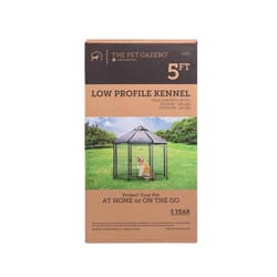 Pet Gazebo Galvanized Steel Pet Kennel Earth Taupe 60 in. H X 60 in. W X 60 in. D