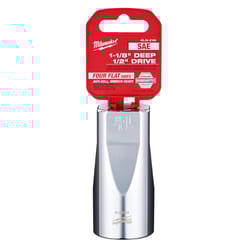 Milwaukee 1-1/8 in. X 1/2 in. drive SAE 6 Point Deep Socket 1 pc