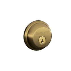 Schlage Antique Brass Brass Single Cylinder Deadbolt