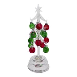 Lin-Con Marketing Omega Bright Designs LED Red and Green Ornament Tree Christmas Tree 7.2 in.