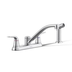 Sterling Passera Two Handle Polished Chrome Kitchen Faucet Side Sprayer Included