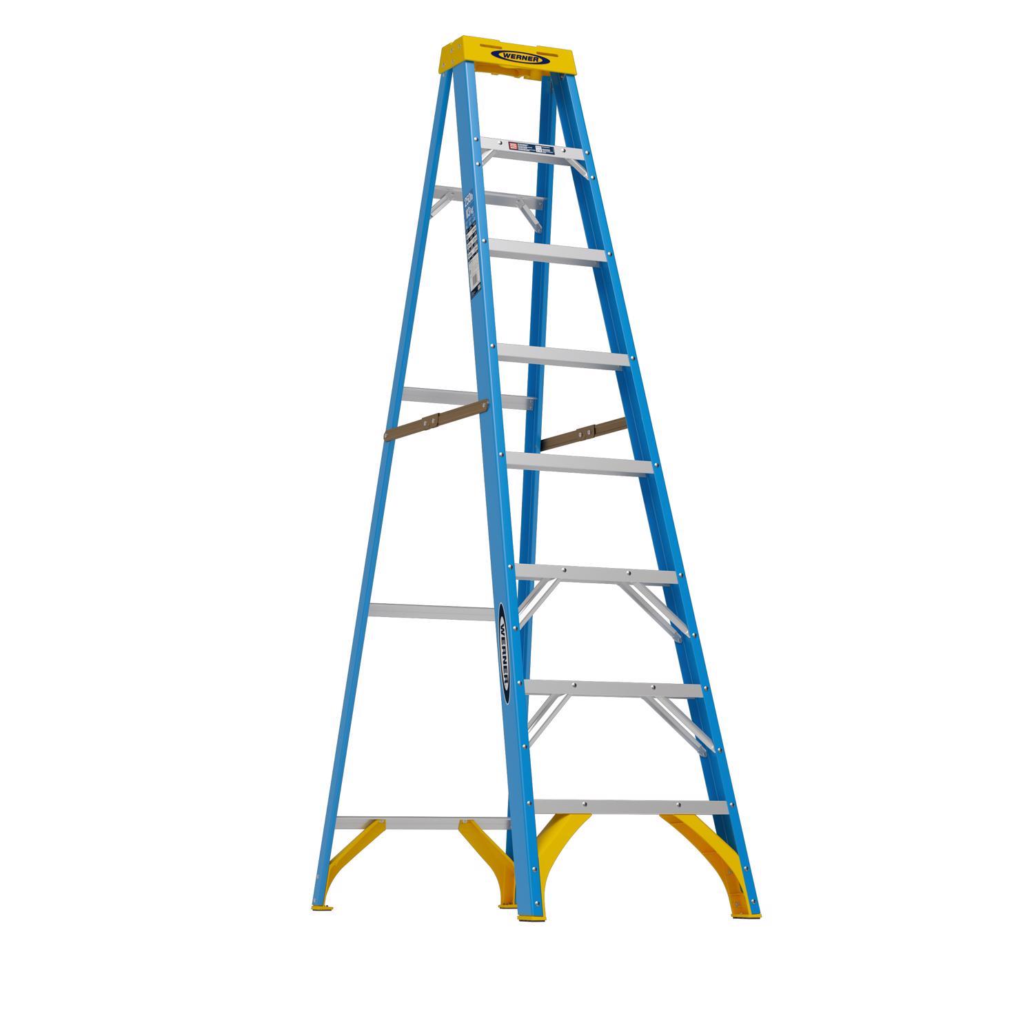 Ace Hardware Werner 8 ft. H Fiberglass Step Ladder Type I 250 lb. cap.