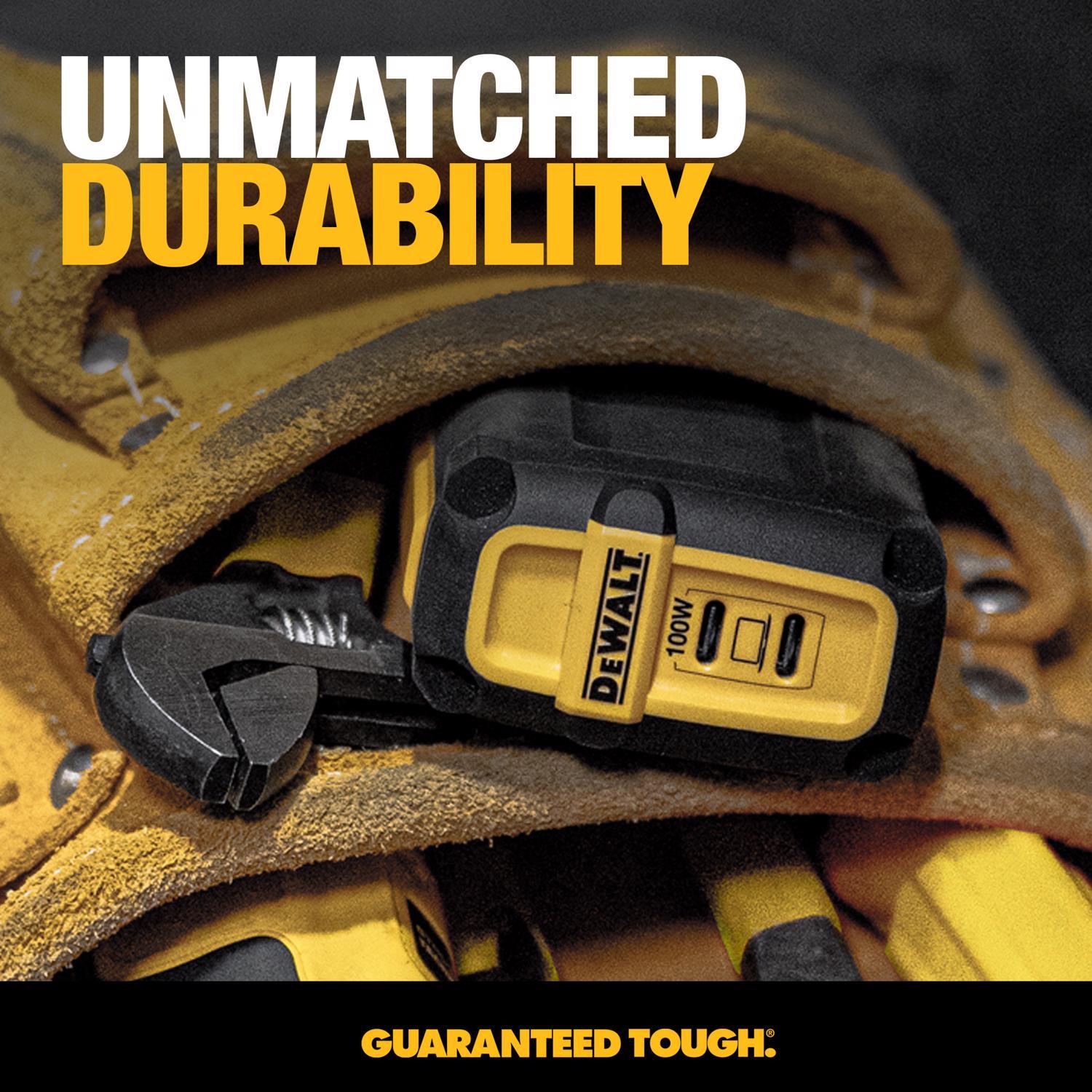 DEWALT 100W 2-Port Type C GaN PPS PD Wall Charger - Thumbnail 2