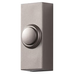 Heath Zenith Satin Nickel Silver Plastic Wireless Pushbutton Doorbell