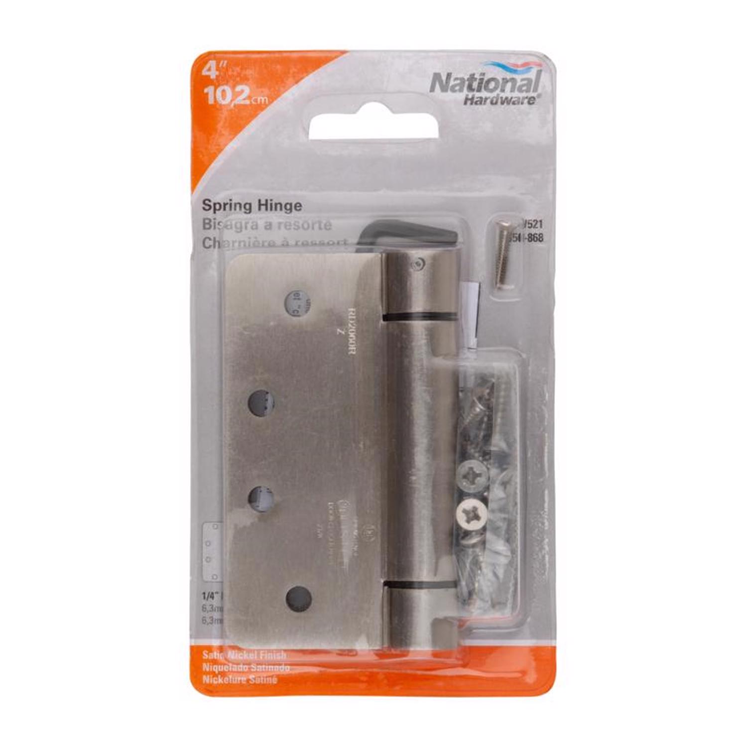 National Hardware 4 in. L Satin Nickel Spring Hinge 1 pk Mfr# N350