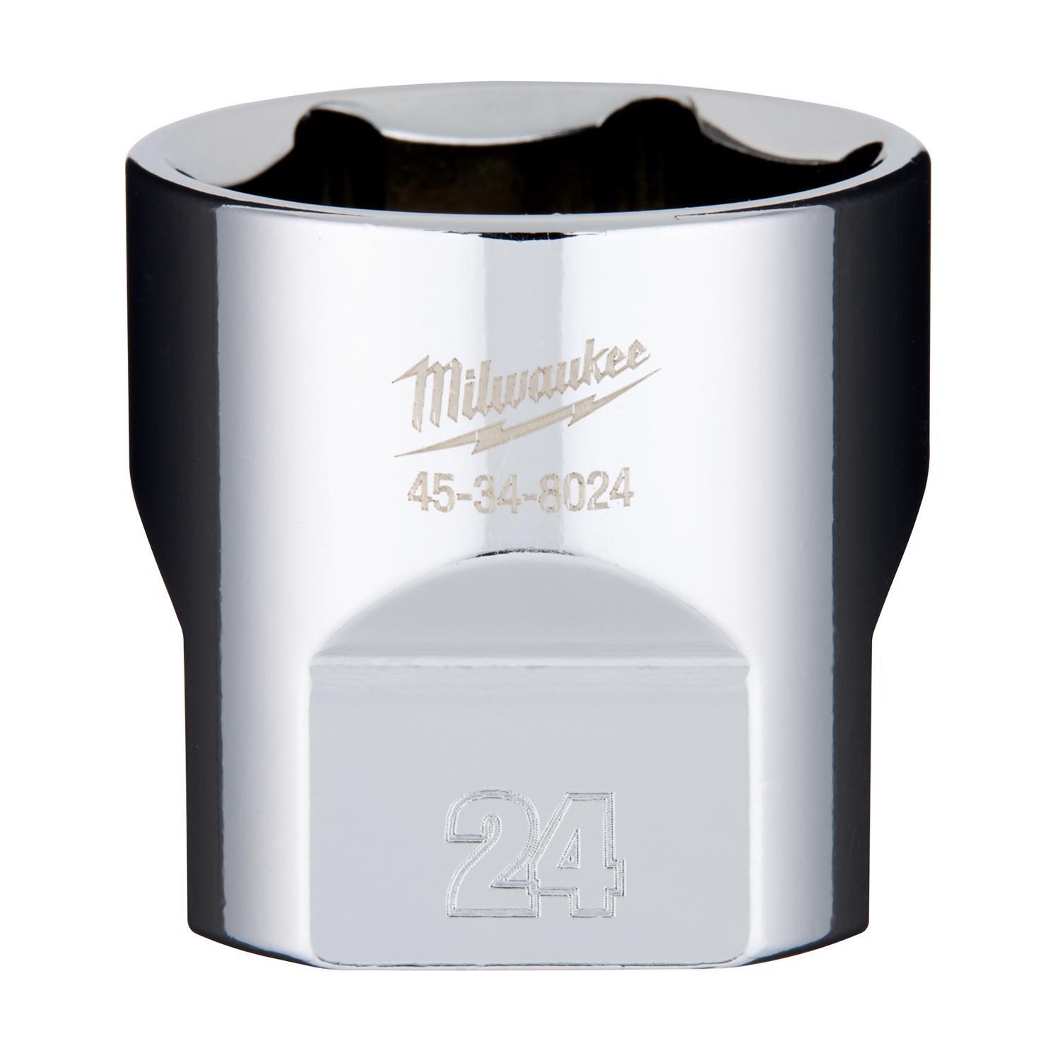 Milwaukee 24 mm X 3/8 in. drive Metric 6 Point Standard Socket 1