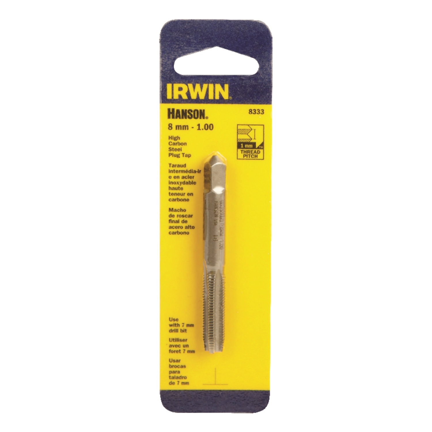 Irwin 8mm-1.00 HCS Metric Tap - Carded (8333)