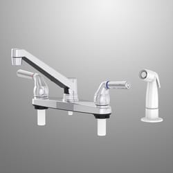 Home Plus Two Handle Chrome Kitchen Faucet Side Sprayer Included