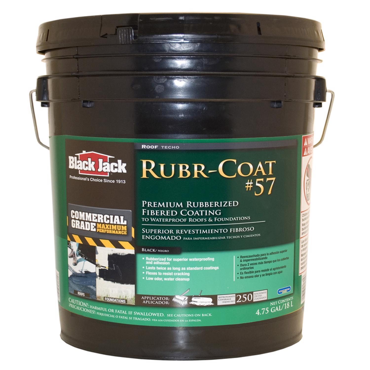 Black Jack Rubr-Coat #57 Gloss Black Rubber Roof Coating 5 gal Mfr