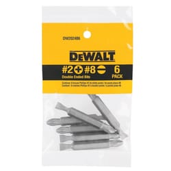 DEWALT Phillips/Slotted #2/#8 X 2 in. L Double-Ended Screwdriver Bit Heat-Treated Steel 6 pc