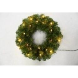12 in. H X 12 in. W X 2.5 in. L Green WW Incan & LED Wreath Displayer PVC