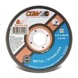CGW 6 in. D X 7/8 in. X .045 in. thick Aluminum Oxide Cut-Off Wheel 1 pc