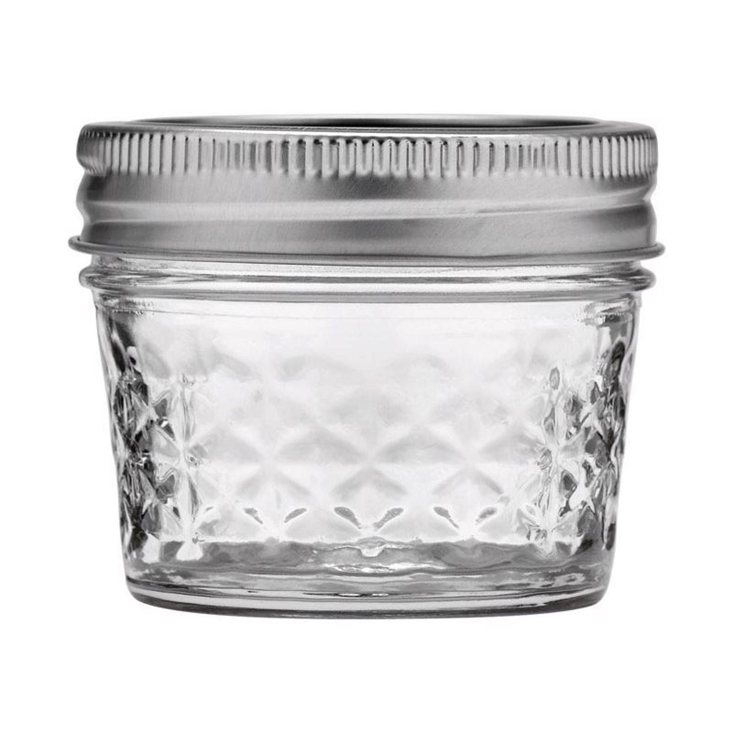 Ball 4 oz. Quilted Crystal Regular Mouth Mason Jelly Jar, 12 Pack