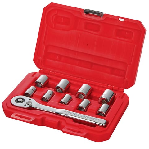 CRAFTSMAN 3/8 in. drive SAE 6 Point Socket Set 10 pc Mfr