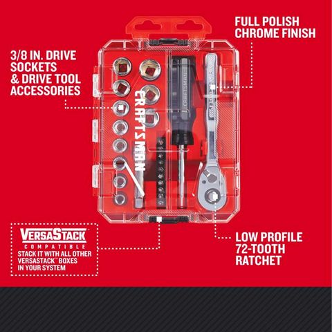 Craftsman 3/8 in. drive Metric 6 Point Nano Mechanic's Tool Set 24