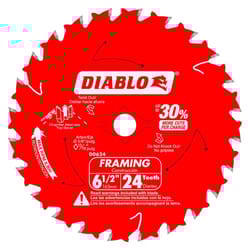 Diablo Tracking Point 6-1/2 in. D X 5/8 in. TiCo Hi-Density Carbide Framing Saw Blade 24 teeth 3 pk