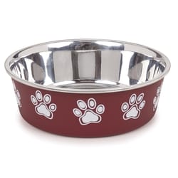 Proselect Merlot Stainless Steel 30 oz Pet Bowl For Dogs