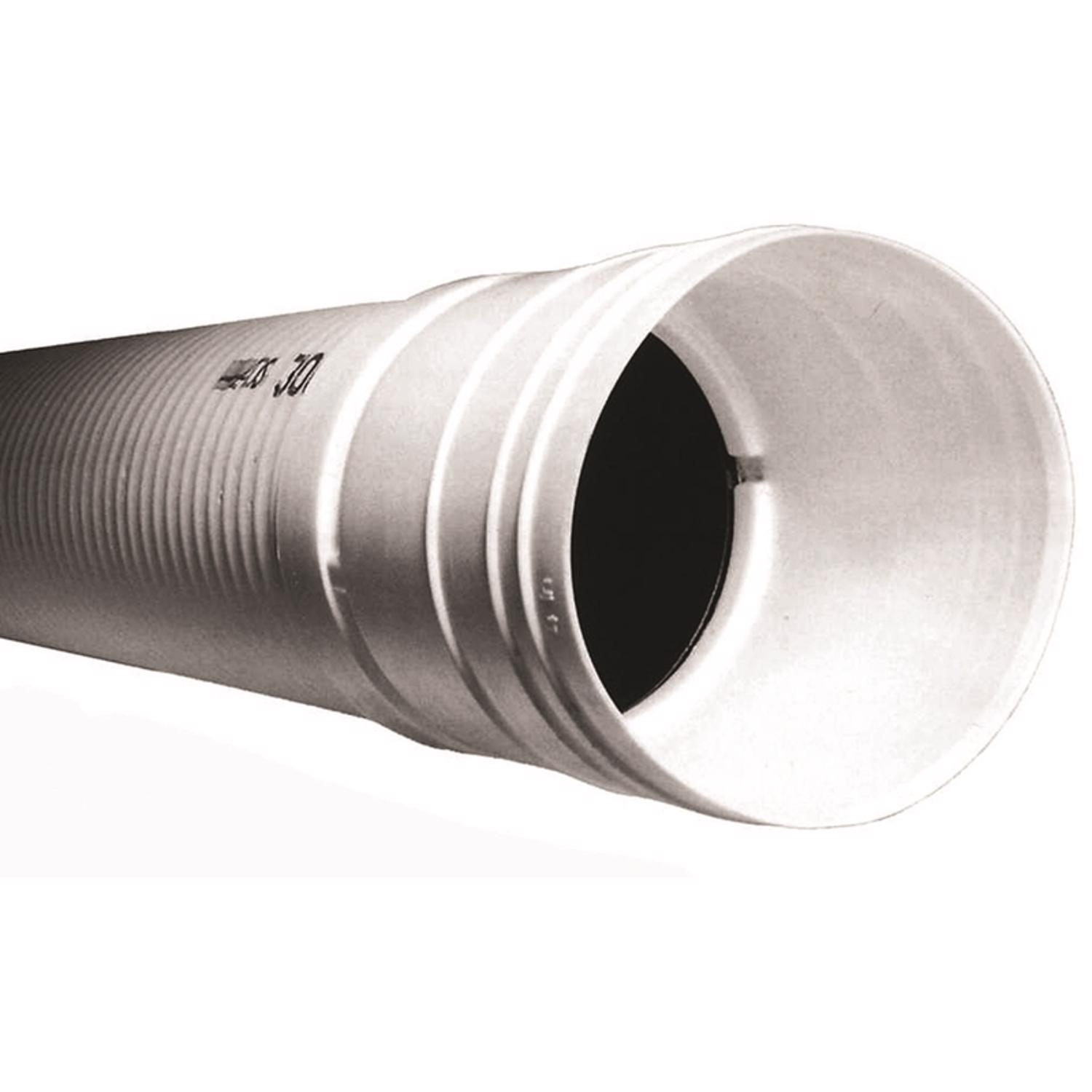 Advanced Drainage System 465-0010 4 in. x 10 ft. Corrugated Solid Sewage & Drainage Pipe - White