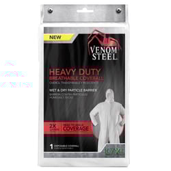 Venom Steel Unisex Microporous Bi-Laminate Coveralls White L/XL 1 pk