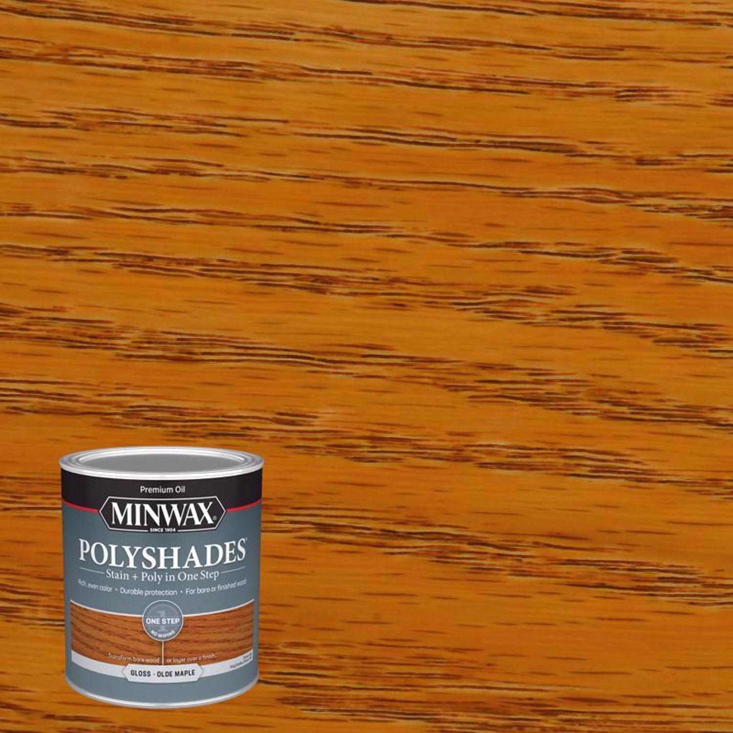 Minwax PolyShades Semi-Transparent Gloss Olde Maple Oil-Based Stain/Polyurethane Finish 1 qt