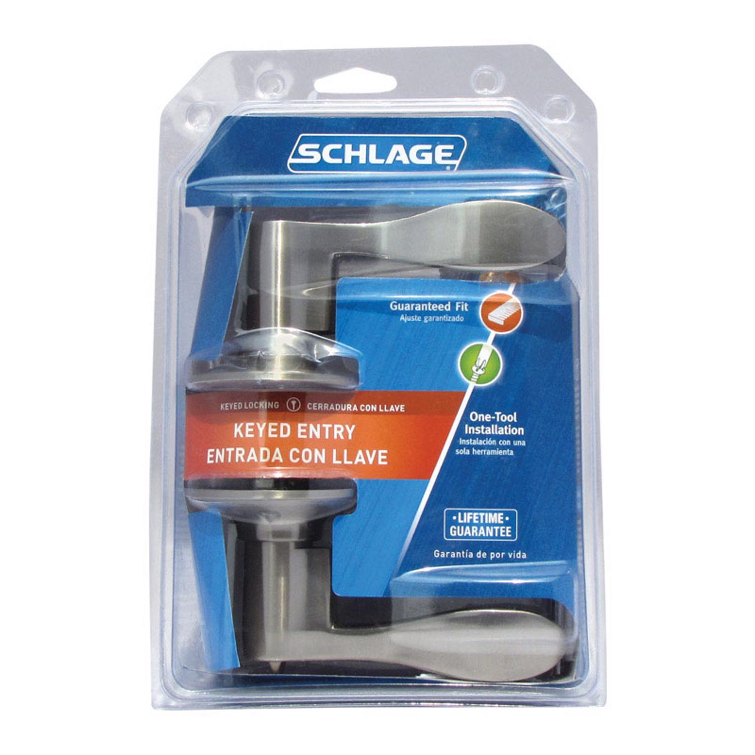 Schlage Accent Satin Nickel Entry Door Knob 1-3/4 in. Mfr# F51 V