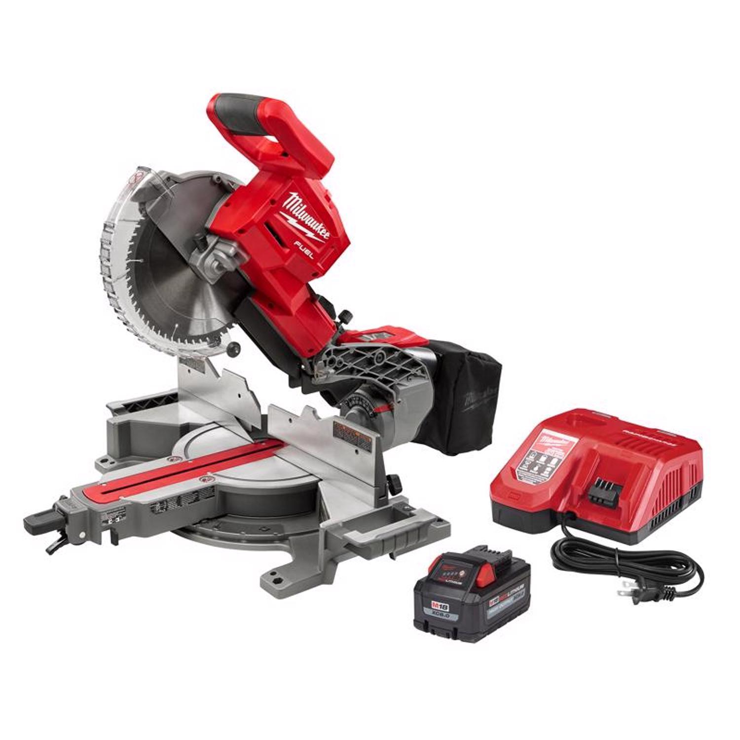 Milwaukee M18 FUEL 10 in. Cordless Brushless Dual-Bevel Sliding Compound Miter Saw Kit (Battery Ch