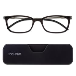 ThinOptics Reading Glasses Unisex Black Frame +1.50 Strength