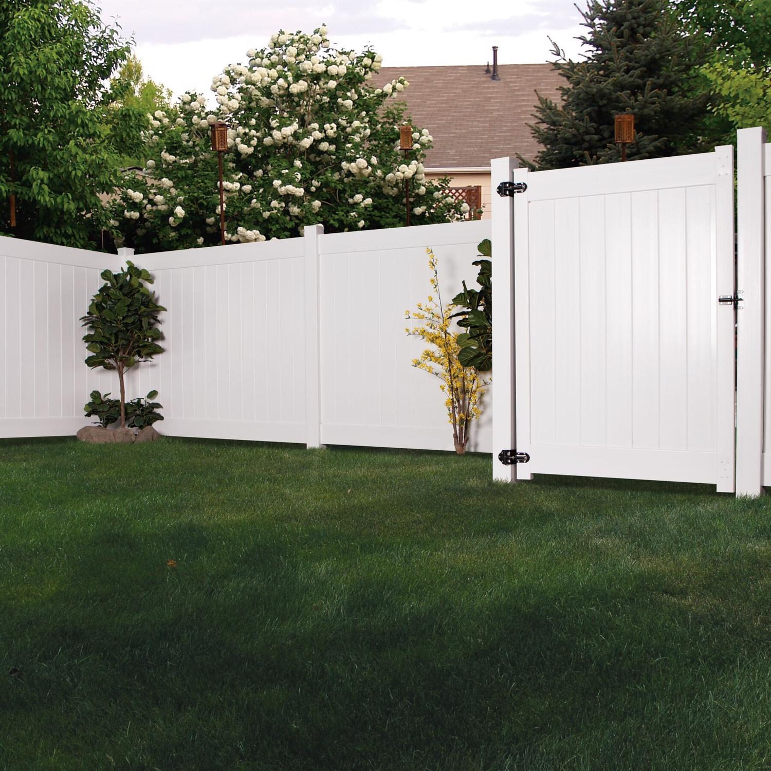 Barrette Outdoor Living 5 ft. x 6 ft. White Vinyl Un-Assembled Fence Gate