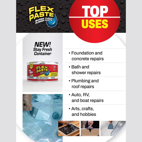 Flex Seal Family of Products Flex Paste White Rubberized Paste