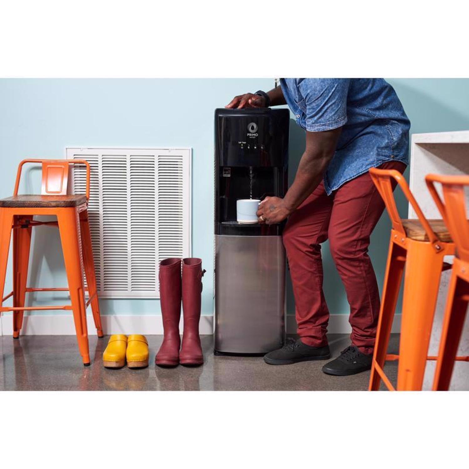 Primo Water Deluxe 5 gal Black/Gray Water Dispenser Stainless