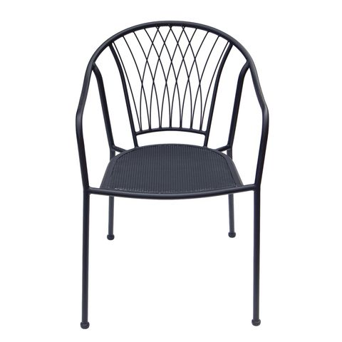 Living Accents Winston Black Steel Frame Stackable Chair