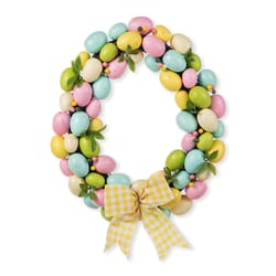 Glitzhome Easter Egg Shaped Wreath 1 box 18 in.