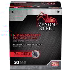 Venom Steel Unisex Disposable Work Gloves Black One Size Fits Most 50 pk