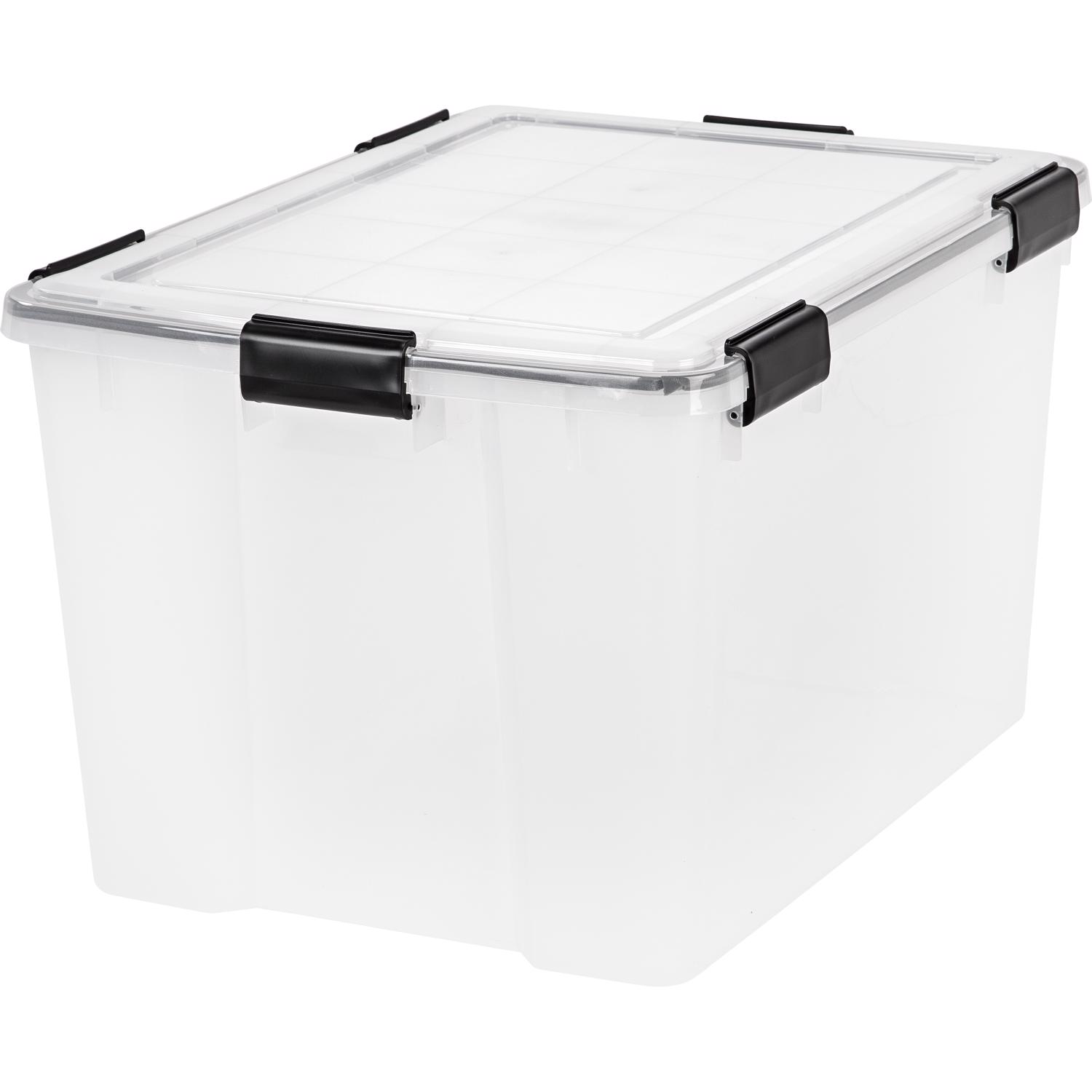 IRIS WEATHERPRO 74 qt Clear Storage Tote 14.5 in. H X 17.75 in