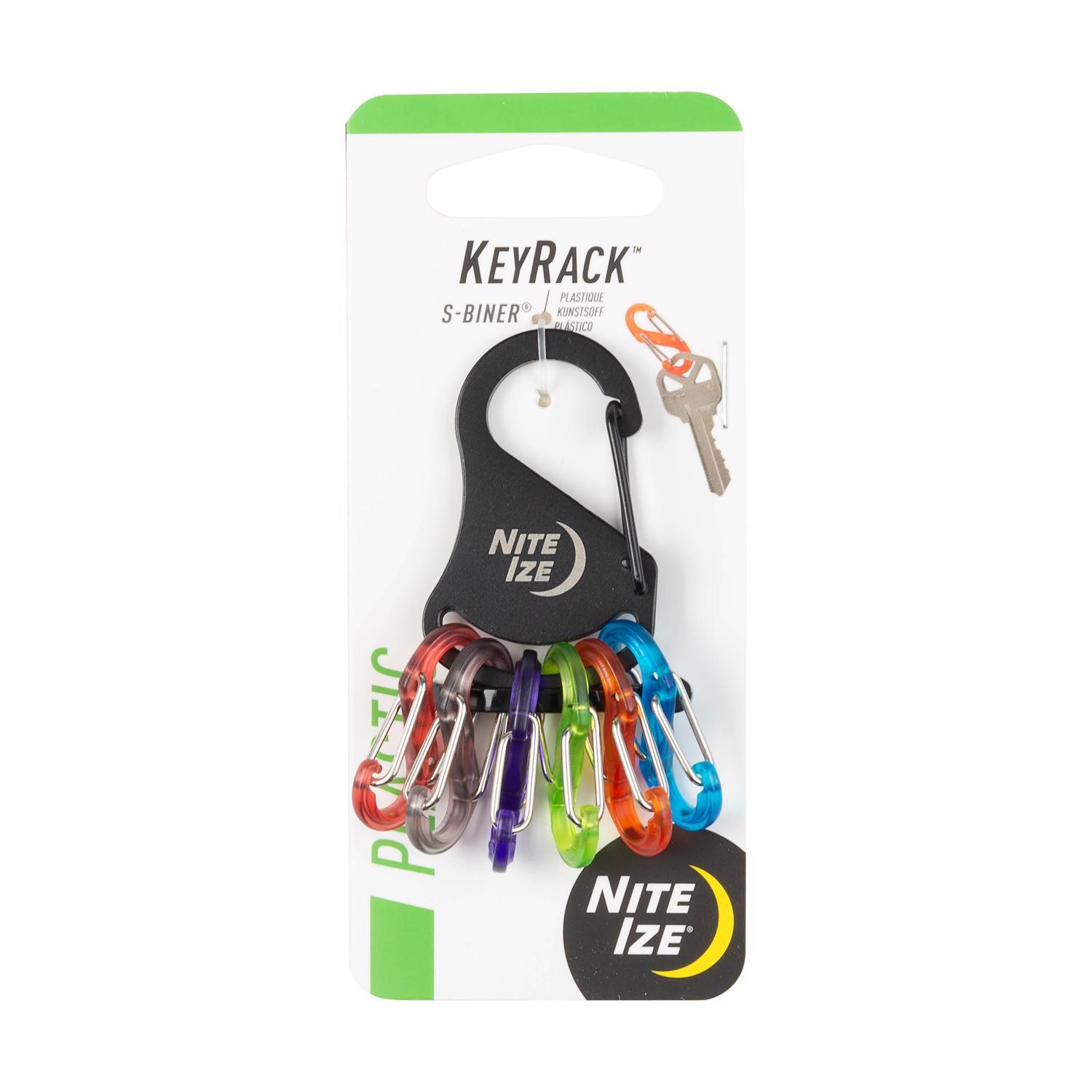 Nite Ize KeyRack 2 in. D Stainless Steel Black Carabiner Carabiner