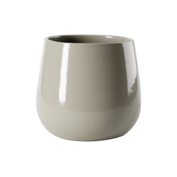 Syndicate Sales 5.25 in. H X 5.5 in. W Ceramic Garden Planter Taupe Stone