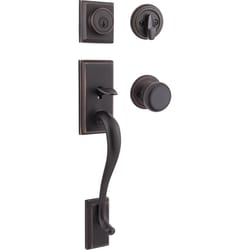 Kwikset SmartKey Hawthorne/Juno Venetian Bronze Entry Handleset KW1 1-3/4 in.